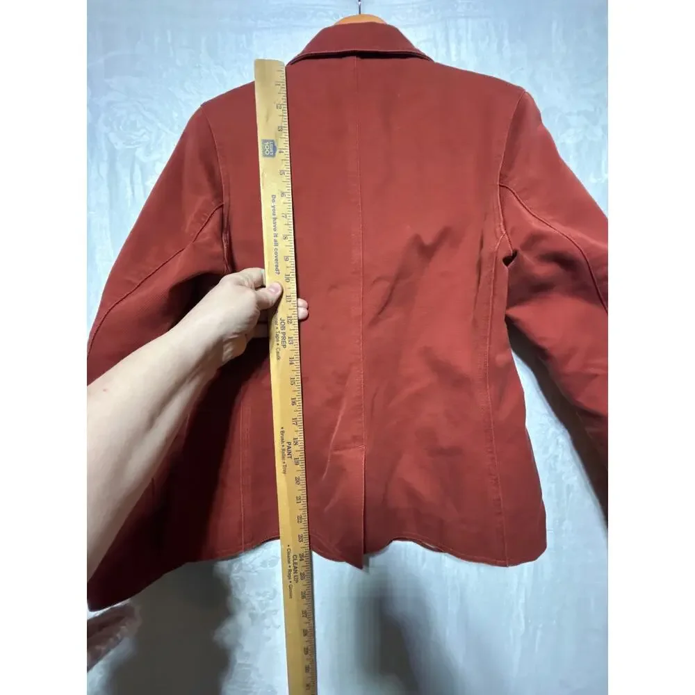 LL Bean Blazer XS PET Rust Corduroy Jacket Equestrian Western Lined Burnt Orange
